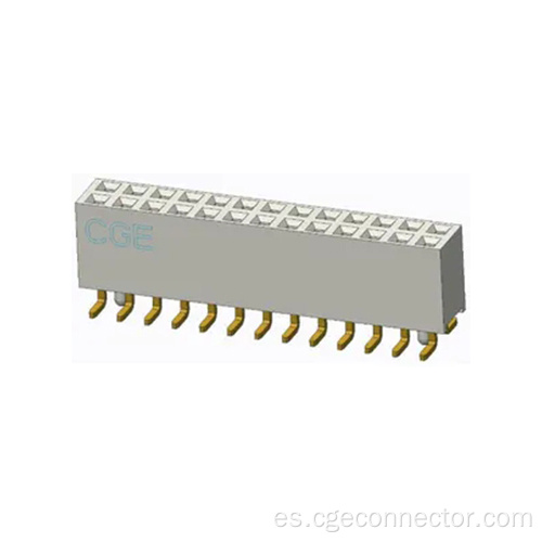 Conector de doble fila de stand-up de tipo vertical SMT